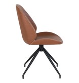 KantoormeubelenPlus Monte Carlo Eetkamerstoel met Draaiknop - Bruin - set van 2