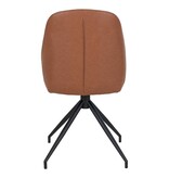 KantoormeubelenPlus Monte Carlo Eetkamerstoel met Draaiknop - Bruin - set van 2