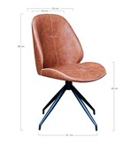 KantoormeubelenPlus Monte Carlo Eetkamerstoel met Draaiknop - Bruin - set van 2