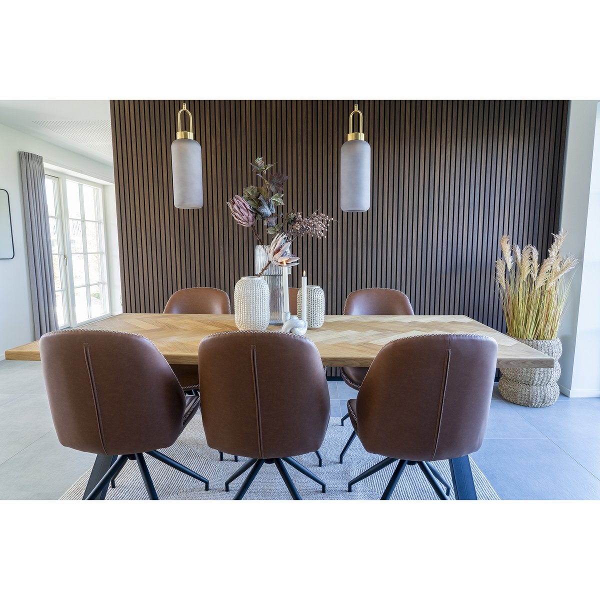 KantoormeubelenPlus Monte Carlo Eetkamerstoel met Draaiknop - Bruin - set van 2