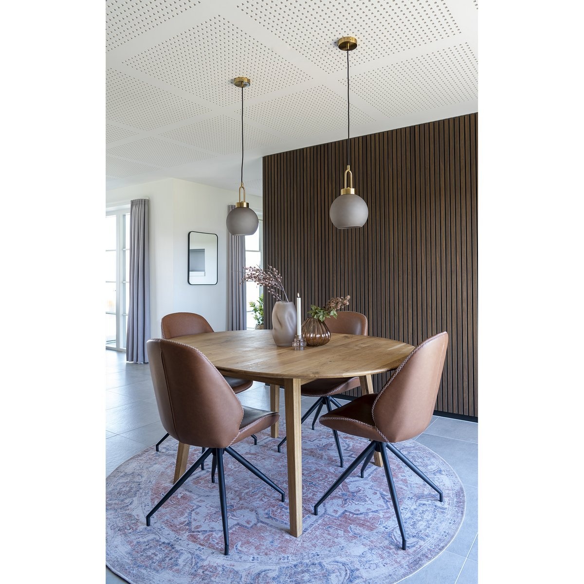 KantoormeubelenPlus Monte Carlo Eetkamerstoel met Draaiknop - Bruin - set van 2