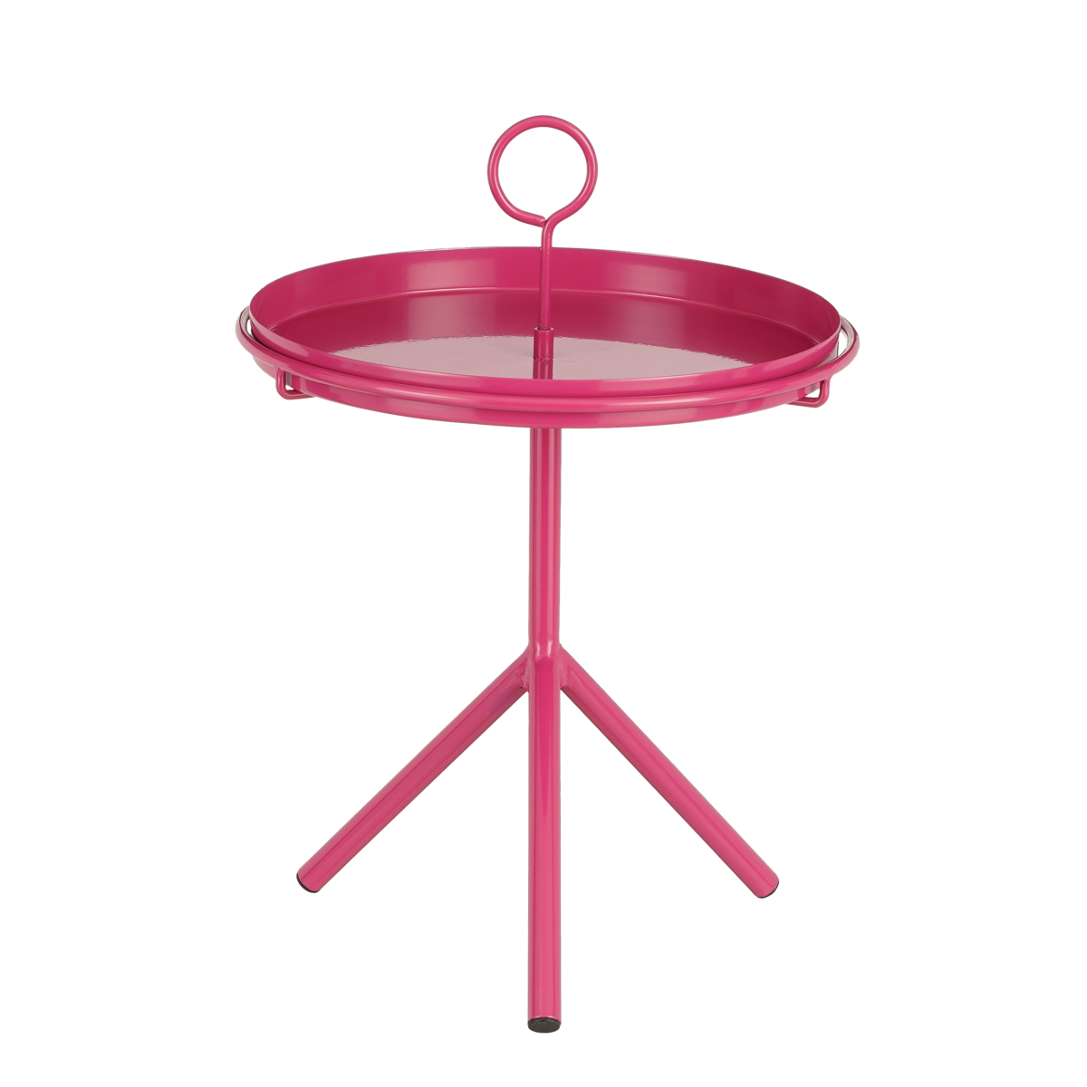 KantoormeubelenPlus Aston Bijzettafel met Afneembaar Dienblad - H41,5 x Ø30,5 cm - Metaal - Fuchsia