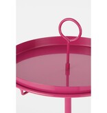 KantoormeubelenPlus Aston Bijzettafel met Afneembaar Dienblad - H41,5 x Ø30,5 cm - Metaal - Fuchsia