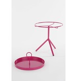 KantoormeubelenPlus Aston Bijzettafel met Afneembaar Dienblad - H41,5 x Ø30,5 cm - Metaal - Fuchsia