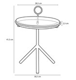 KantoormeubelenPlus Aston Bijzettafel met Afneembaar Dienblad - H41,5 x Ø30,5 cm - Metaal - Fuchsia