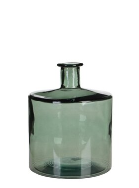 KantoormeubelenPlus Guan Fles Vaas - H26 x Ø21 cm - Gerecycled Glas - Groen
