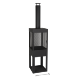 KantoormeubelenPlus Tuinhaard - L47 x B44 x H194 cm - Metaal - Zwart