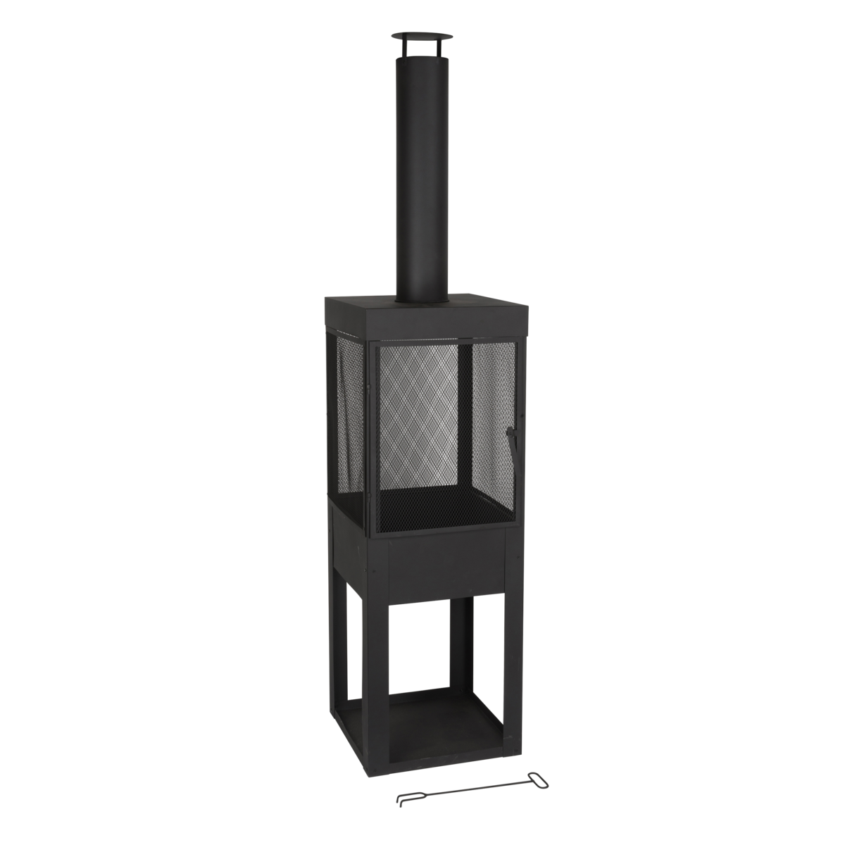 KantoormeubelenPlus Tuinhaard - L47 x B44 x H194 cm - Metaal - Zwart