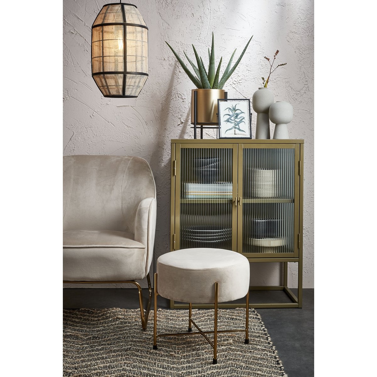 KantoormeubelenPlus Sverre Bloempot op Standaard - H28 x Ø19 cm - Goud, Zwart