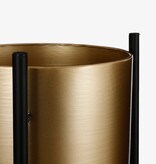 KantoormeubelenPlus Sverre Bloempot op Standaard - H81 x Ø27 cm - Metaal - Goud, Zwart