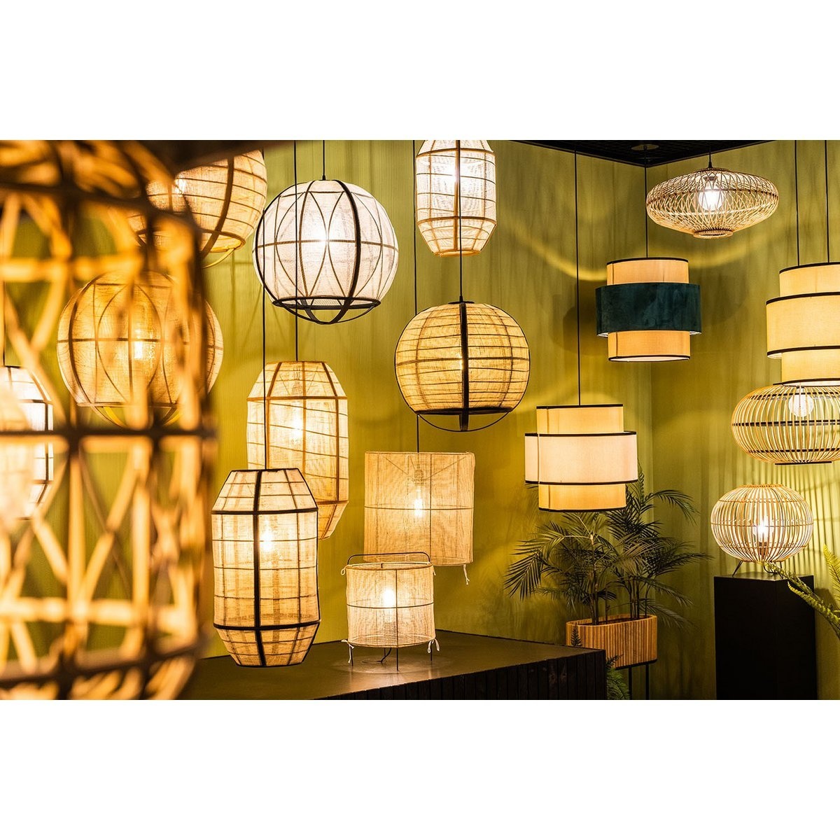 KantoormeubelenPlus Page Hanglamp - Ø30,5 cm - Bamboe - Bruin