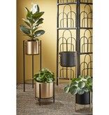 KantoormeubelenPlus Sverre Bloempot op Standaard - H81 x Ø27 cm - Metaal - Goud, Zwart