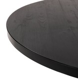 KantoormeubelenPlus Stalux Ronde eettafel 'Daan' 135cm, kleur zwart / zwart eiken