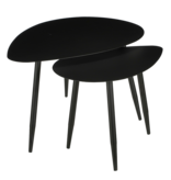 KantoormeubelenPlus Bijzettafel - Set van 2 - L80 x B60 x H47 cm - Metaal - Zwart