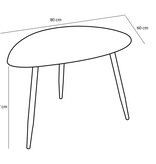 KantoormeubelenPlus Bijzettafel - Set van 2 - L80 x B60 x H47 cm - Metaal - Zwart