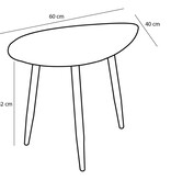KantoormeubelenPlus Bijzettafel - Set van 2 - L80 x B60 x H47 cm - Metaal - Zwart