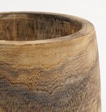 KantoormeubelenPlus Boris Bloempot - H24 x Ø24 cm - Paulownia Hout - Donkerbruin