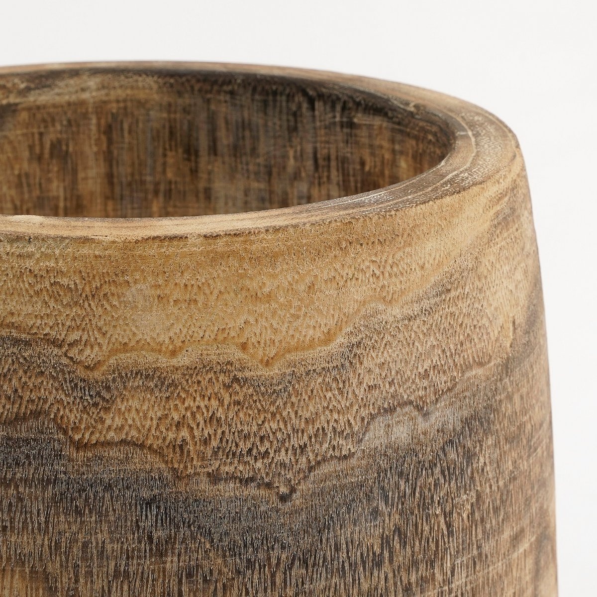 KantoormeubelenPlus Boris Bloempot - H24 x Ø24 cm - Paulownia Hout - Donkerbruin