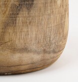 KantoormeubelenPlus Boris Bloempot - H24 x Ø24 cm - Paulownia Hout - Donkerbruin