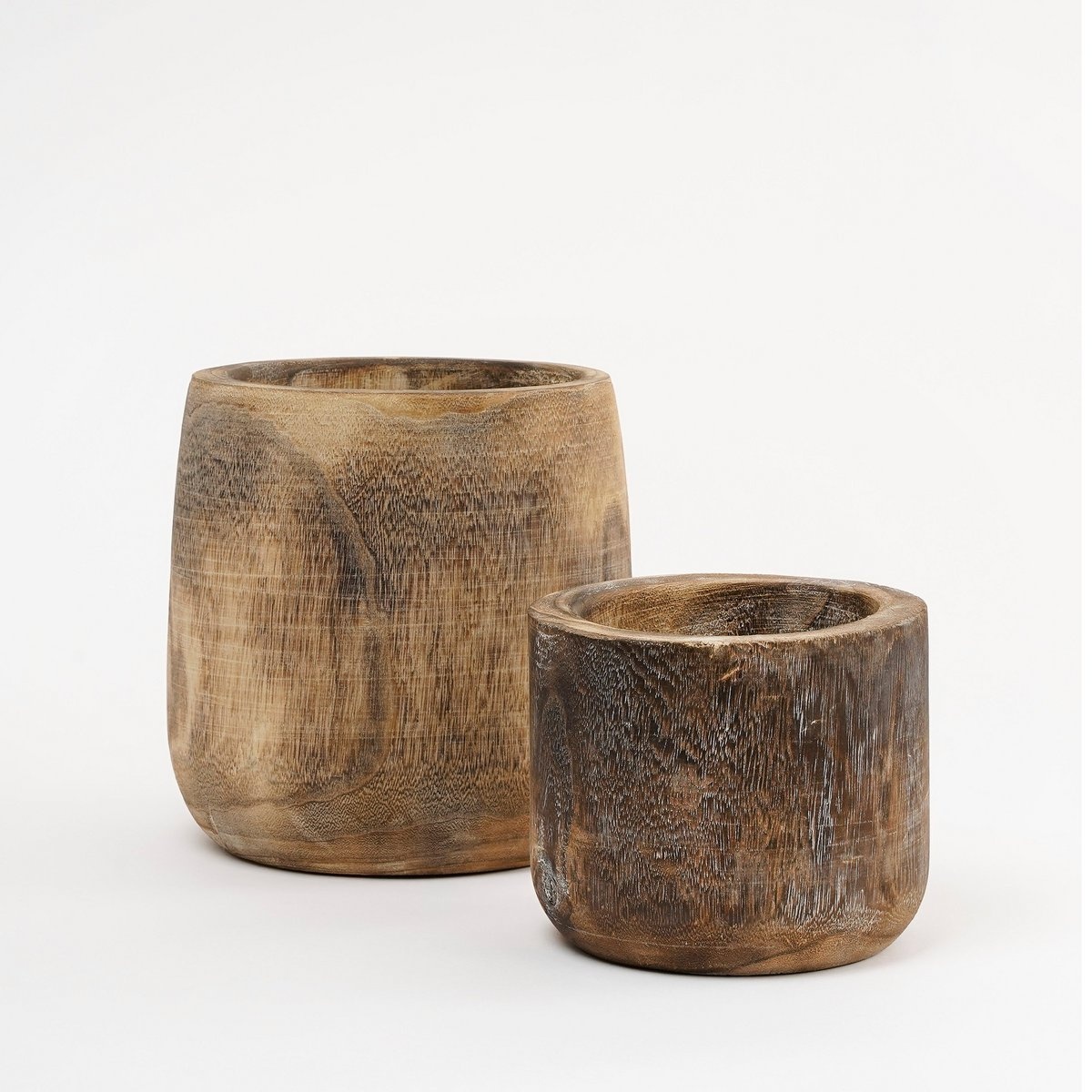 KantoormeubelenPlus Boris Bloempot - H24 x Ø24 cm - Paulownia Hout - Donkerbruin