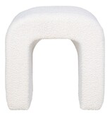 KantoormeubelenPlus Colma Poef - Poef, bouclé, wit, 41x36,5 cm, HN1234