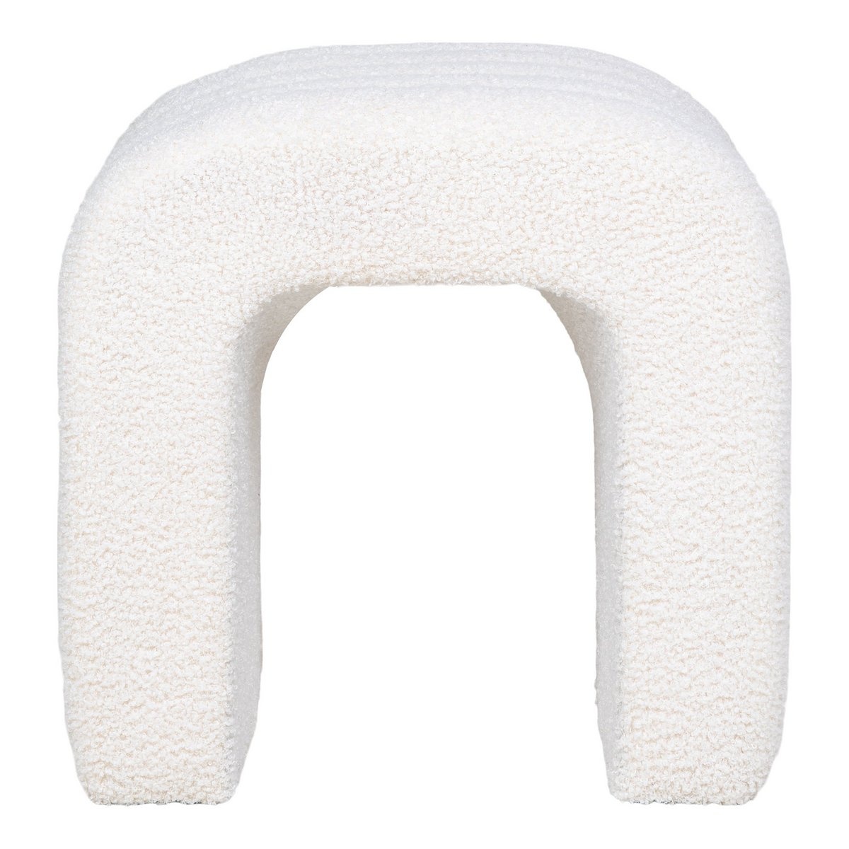 KantoormeubelenPlus Colma Poef - Poef, bouclé, wit, 41x36,5 cm, HN1234
