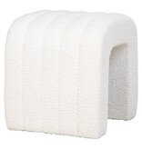 KantoormeubelenPlus Colma Poef - Poef, bouclé, wit, 41x36,5 cm, HN1234
