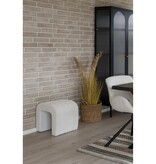 KantoormeubelenPlus Colma Poef - Poef, bouclé, wit, 41x36,5 cm, HN1234