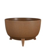 KantoormeubelenPlus Doppio Bloempot op Poten - H20,5 x Ø40 cm - Polypropyleen - FSC Mix - Lichtbruin