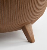 KantoormeubelenPlus Doppio Bloempot op Poten - H20,5 x Ø40 cm - Polypropyleen - FSC Mix - Lichtbruin