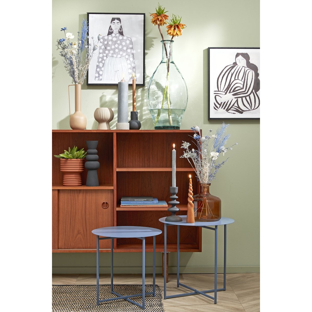 KantoormeubelenPlus Kyara Fles Vaas - H60 x Ø28 cm - Gerecycled Glas - Transparant