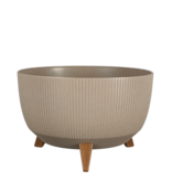KantoormeubelenPlus Doppio Bloempot op Poten - H20,5 x Ø40 cm - Polypropyleen - FSC Mix - Taupe