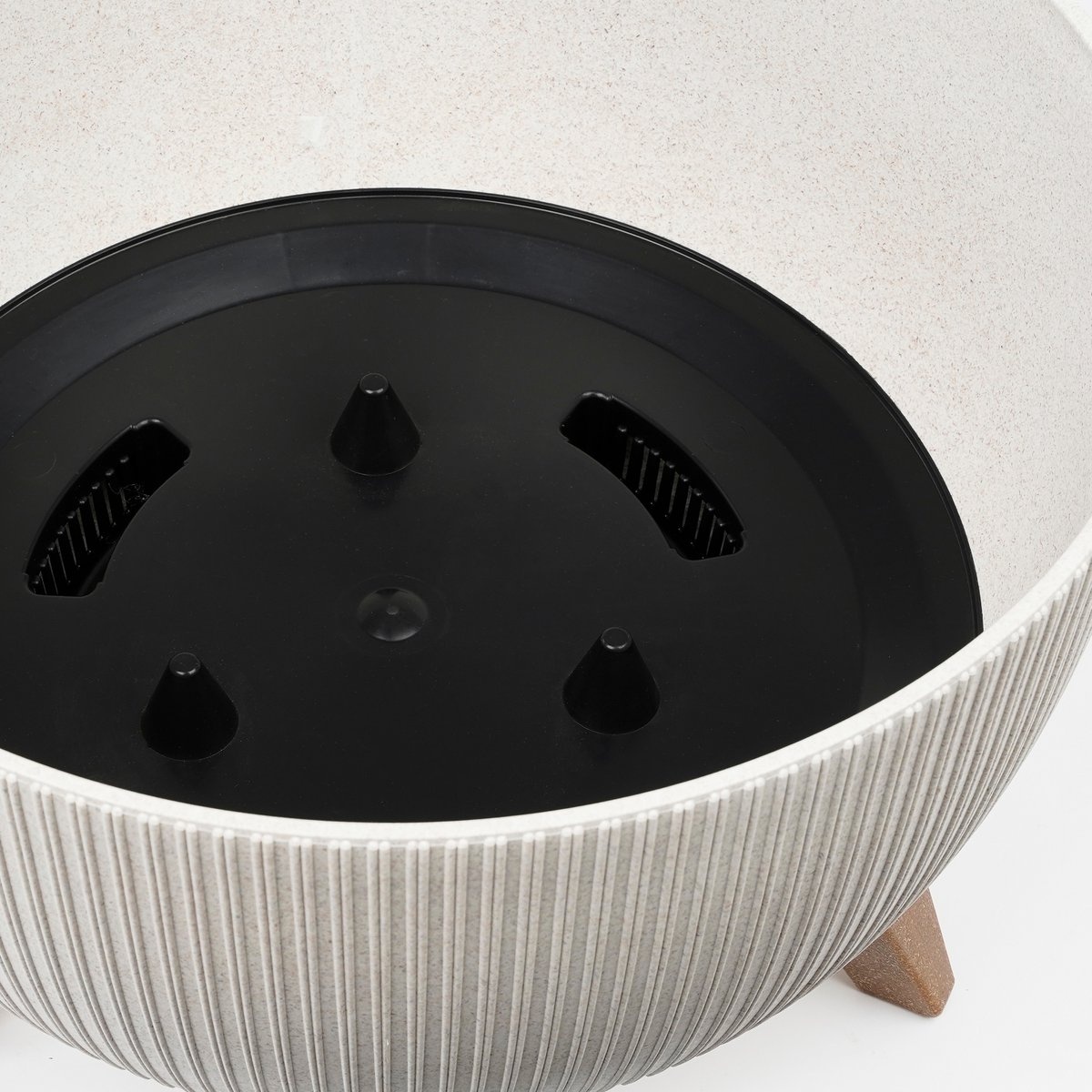 KantoormeubelenPlus Doppio Bloempot op Poten - H20,5 x Ø40 cm - Polypropyleen - FSC Mix - Off White