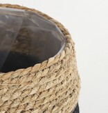 KantoormeubelenPlus Jorck Mand voor Planten - Set van 3 - H24 x Ø26 cm - Zwart