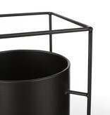KantoormeubelenPlus Porte Bloempot op Standaard - L26 x B26 x H55 cm - Metaal - Zwart