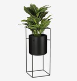 KantoormeubelenPlus Porte Bloempot op Standaard - L26 x B26 x H55 cm - Metaal - Zwart