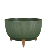 KantoormeubelenPlus Doppio Bloempot op Poten - H20,5 x Ø40 cm - Polypropyleen - FSC Mix - Groen