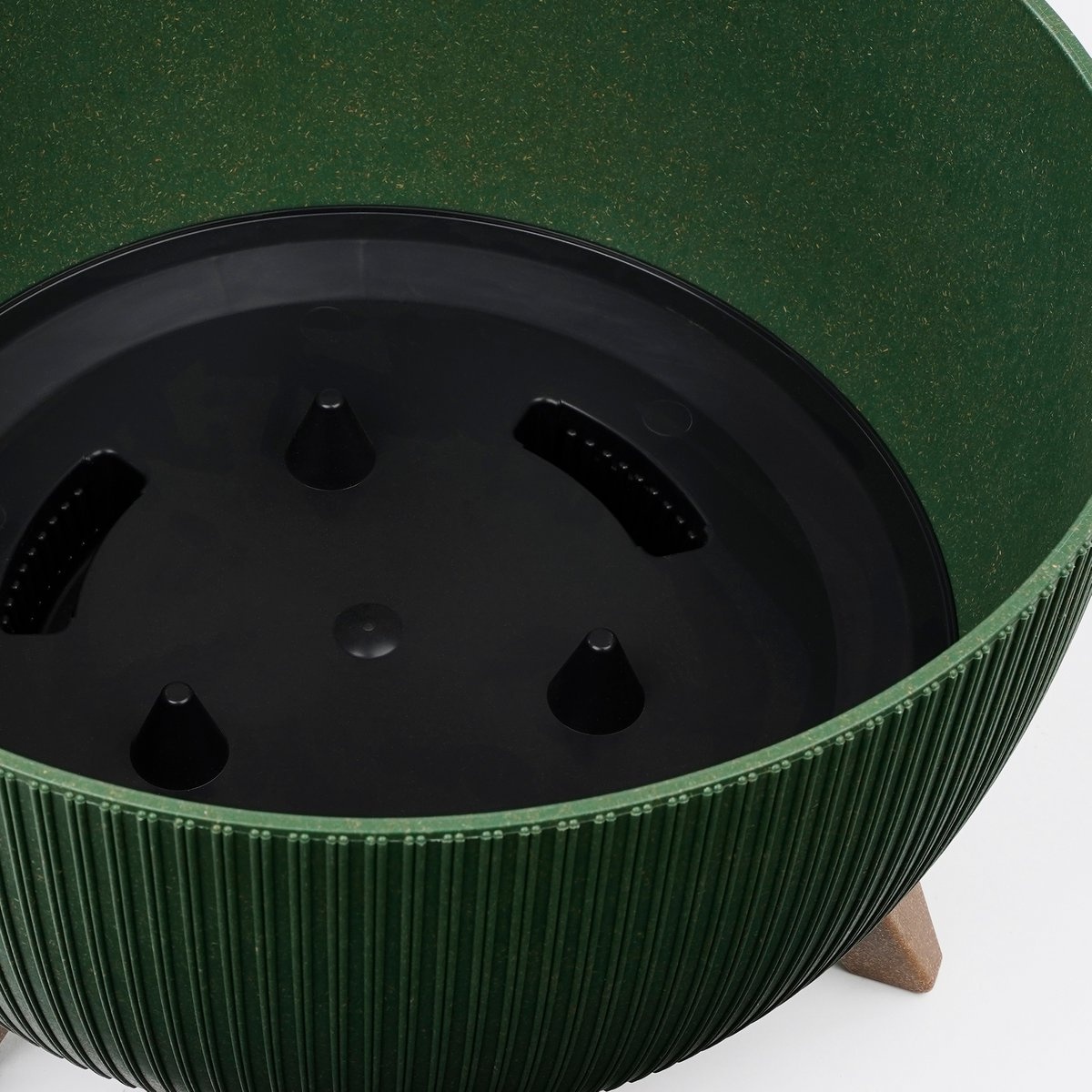 KantoormeubelenPlus Doppio Bloempot op Poten - H22 x Ø47 cm - Polypropyleen - FSC Mix - Groen