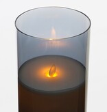 KantoormeubelenPlus LED Kaars - H25 x Ø10 cm - Glas/Wax - Grijs