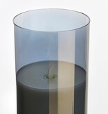 KantoormeubelenPlus LED Kaars - H25 x Ø10 cm - Glas/Wax - Grijs