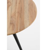 KantoormeubelenPlus Jailey Bijzettafel - Set van 2 - H49 x Ø50 cm - Gerecycled Hout - Bruin