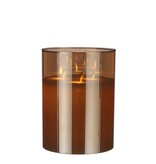 KantoormeubelenPlus LED Kaars - H20 x Ø15 cm - Glas/Wax - Goud