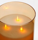 KantoormeubelenPlus LED Kaars - H20 x Ø15 cm - Glas/Wax - Goud