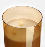KantoormeubelenPlus LED Kaars - H20 x Ø15 cm - Glas/Wax - Goud