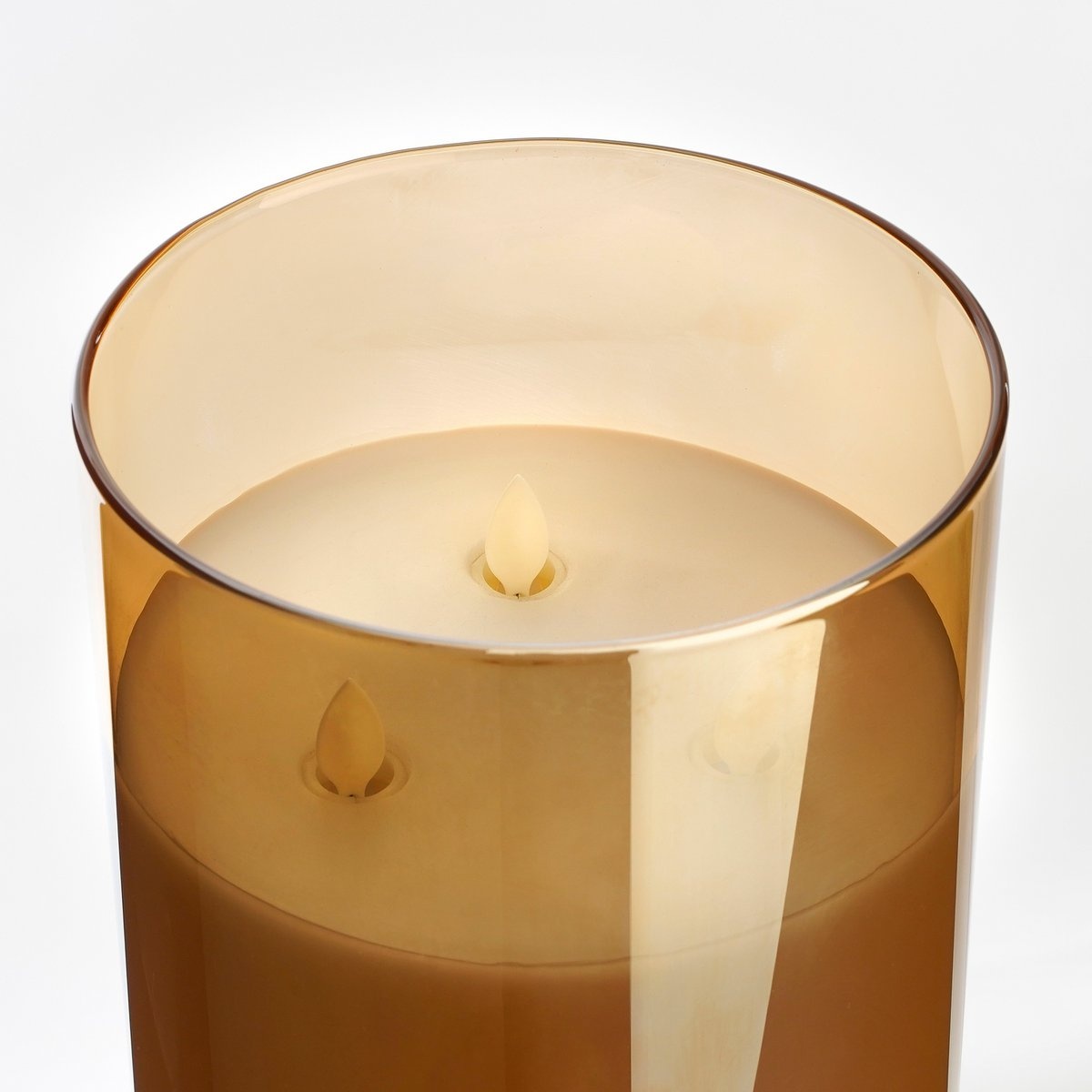 KantoormeubelenPlus LED Kaars - H20 x Ø15 cm - Glas/Wax - Goud