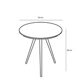 KantoormeubelenPlus Jailey Bijzettafel - Set van 2 - H49 x Ø50 cm - Gerecycled Hout - Bruin