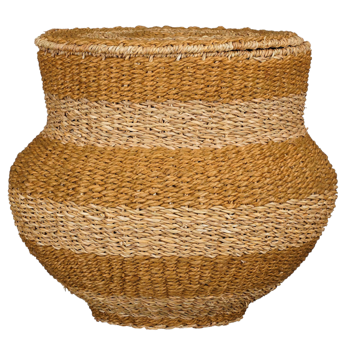 KantoormeubelenPlus Tacoma Opbergmand met Deksel - H48 x Ø55 cm - Jute - Geel