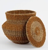 KantoormeubelenPlus Tacoma Opbergmand met Deksel - H48 x Ø55 cm - Jute - Geel