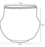 KantoormeubelenPlus Tacoma Opbergmand met Deksel - H48 x Ø55 cm - Jute - Geel