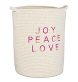 KantoormeubelenPlus Opbergmand - Set van 2 - H46 x Ø33 cm - Katoen - Wit